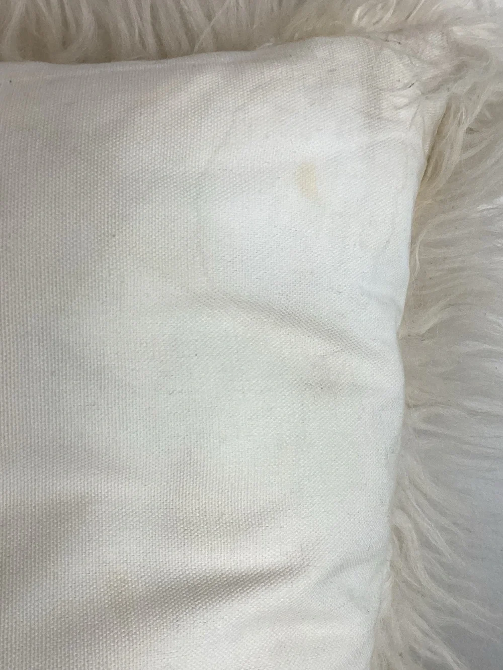 West Elm White Sheep Hair Pillows (2)